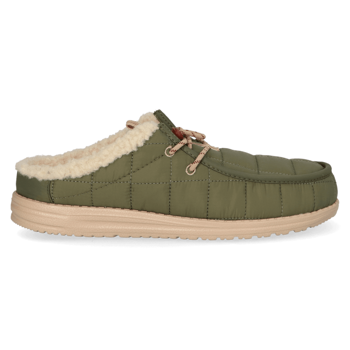 Wally Slip Camp Nylon Heren Instappers Burnt Olive/Sesame