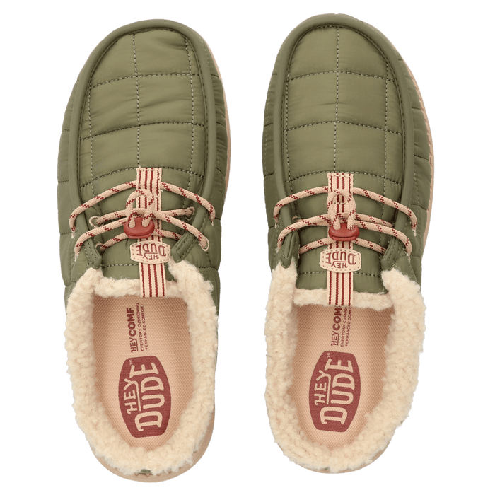 Wally Slip Camp Nylon Heren Instappers Burnt Olive/Sesame