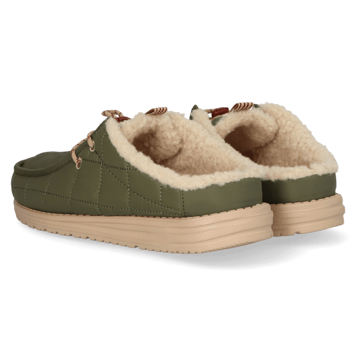 Wally Slip Camp Nylon Heren Instappers Burnt Olive/Sesame