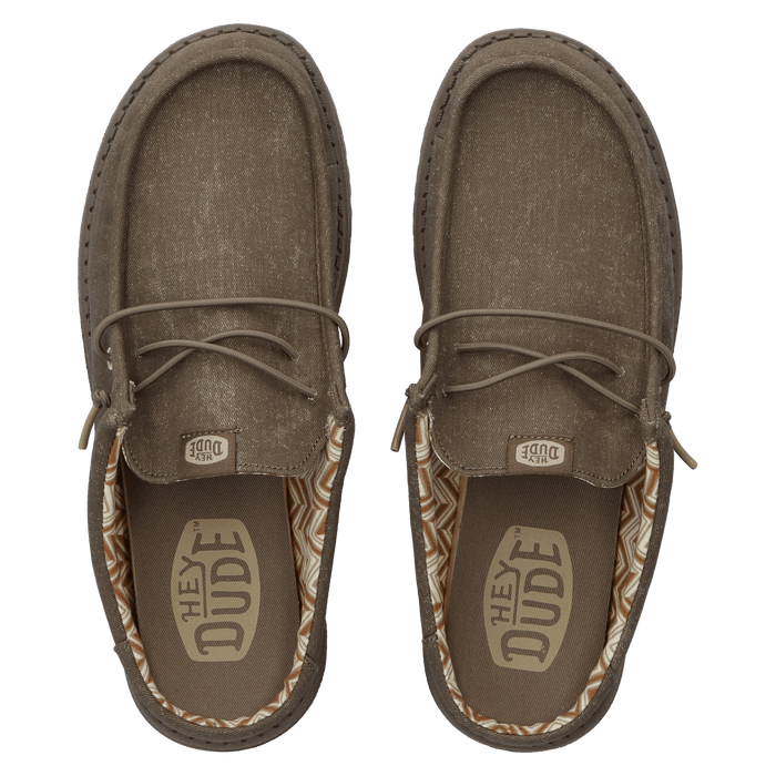 Wally Slip Canvas Heren Instappers Walnut