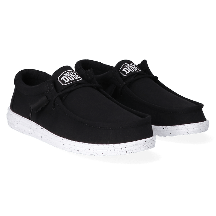 Wally Slub Canvas Heren Instappers Black