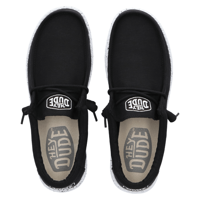 Wally Slub Canvas Heren Instappers Black