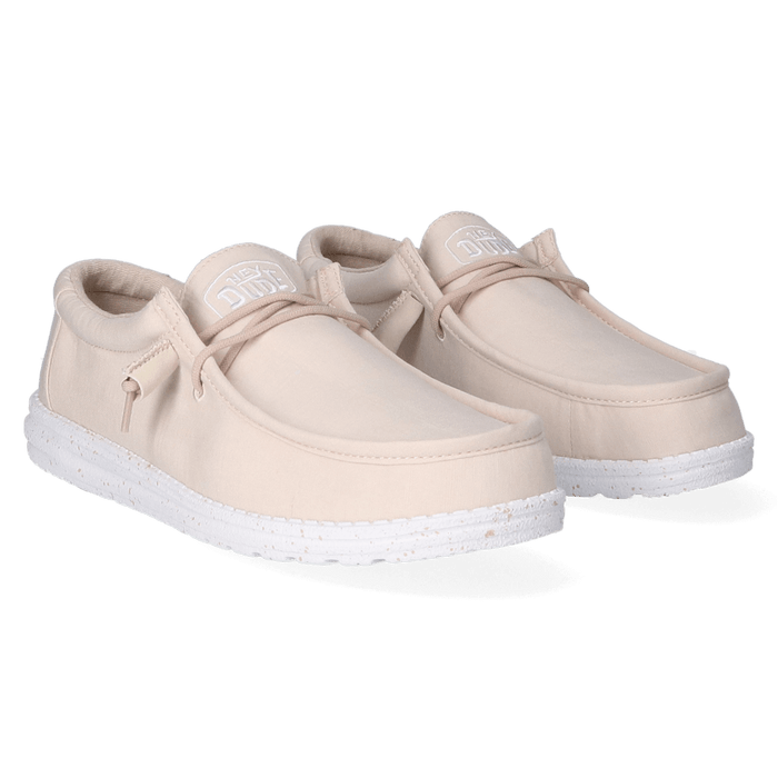 Wally Slub Canvas Heren Instappers Natural