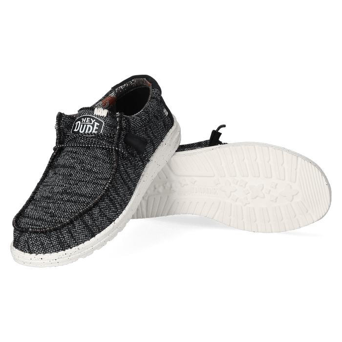 Wally Sox Stitch Heren Instappers Black White