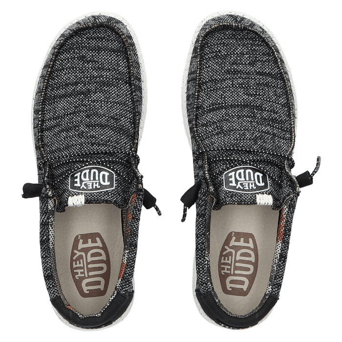 Wally Sox Stitch Heren Instappers Black White