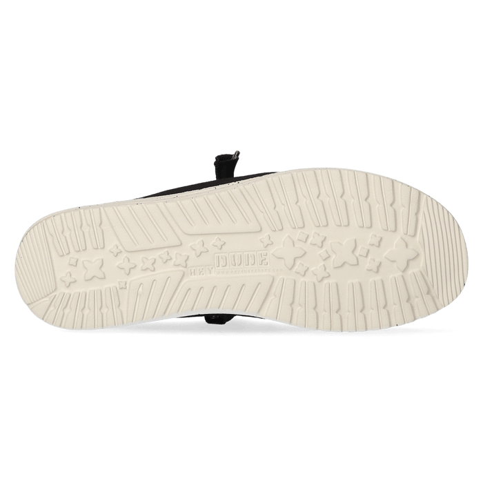 Wally Washed Canvas Heren Instapper Black