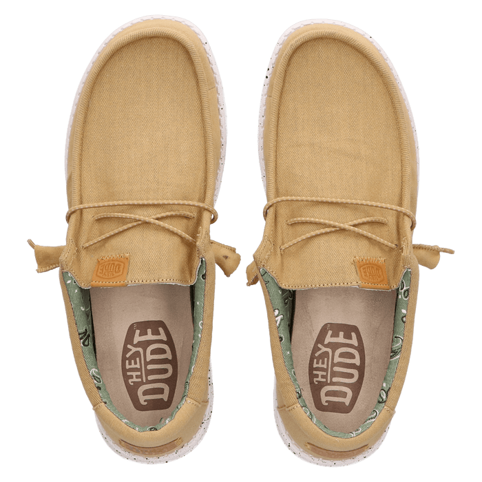 Wally Washed Canvas Heren Instapper Walnut