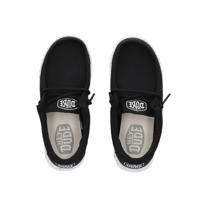 Wally Youth Slub Canvas Jongens Instappers Black