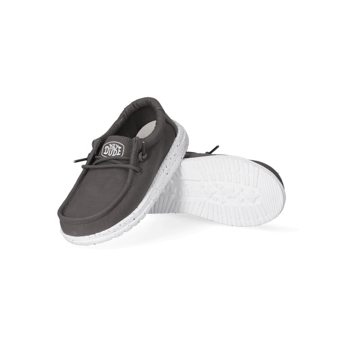 Wally Youth Slub Canvas Jongens Instappers Dark Grey