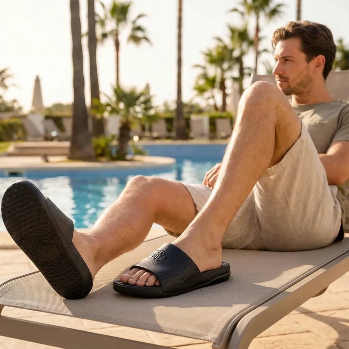 Wave Slide Heren Slippers Black