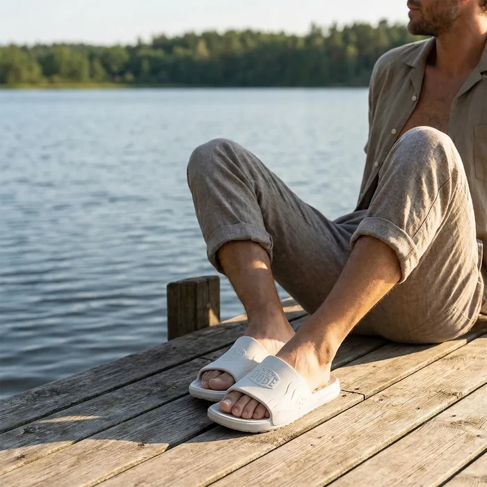 Wave Slide Heren Slippers Grey