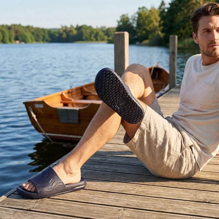 HEYDUDE Wave Slide Heren Slippers Navy