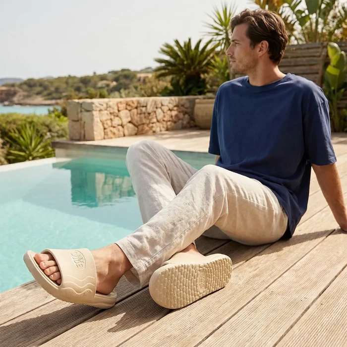 Wave Slide Heren Slippers White/Bone
