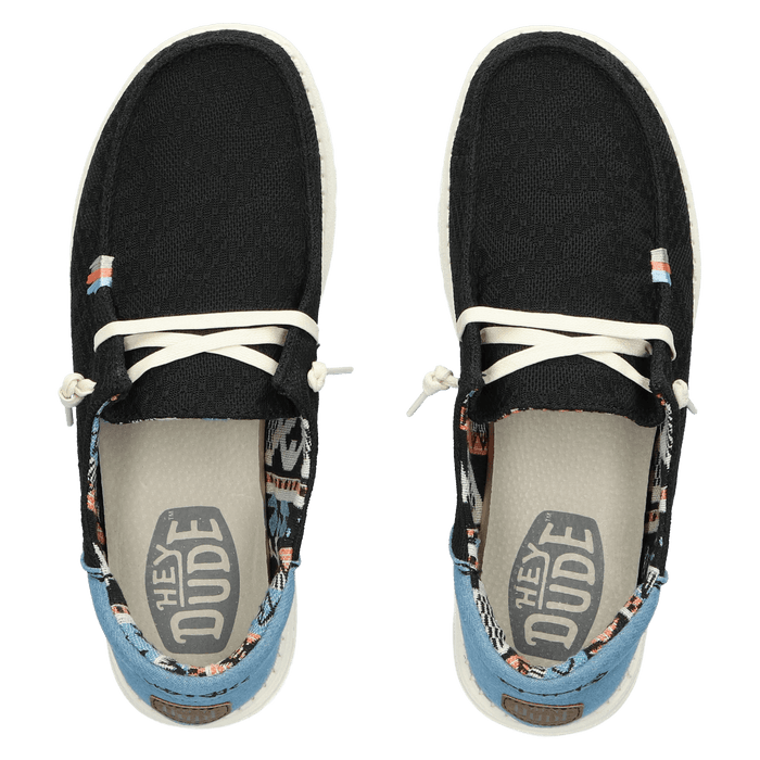 Wendy Boho Dames Instappers Black Crochet