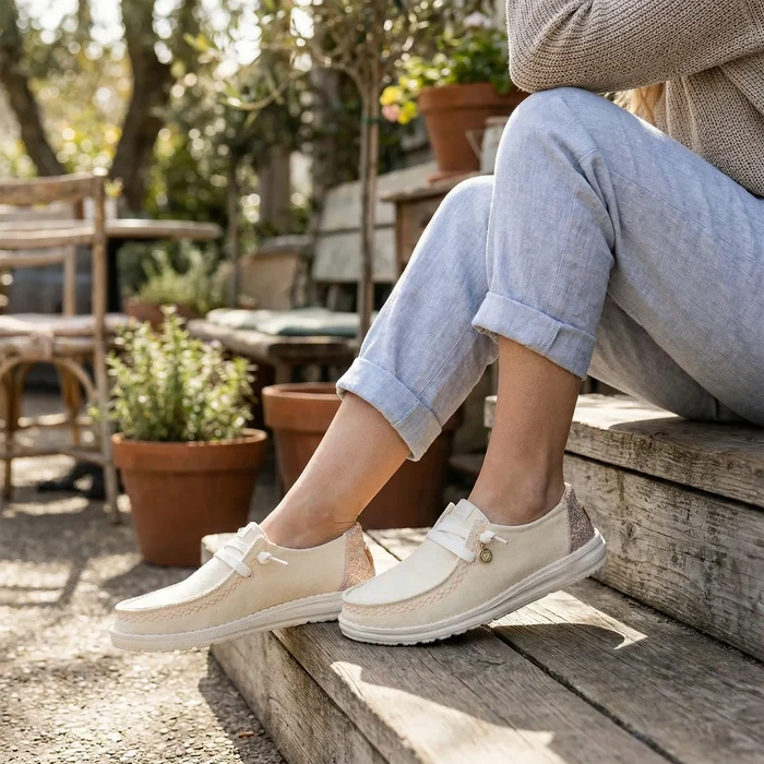 Wendy Break Surf Jersey Dames Instappers Heather Bone White/Multi