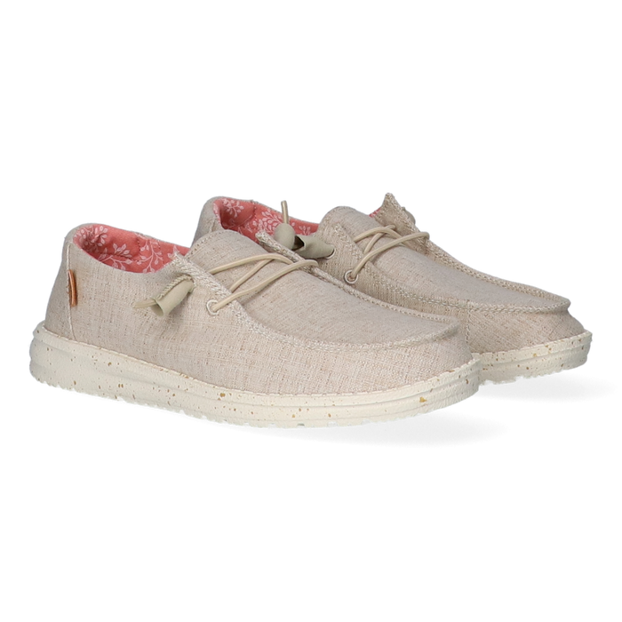 Wendy Chambray Dames Instappers White Nut