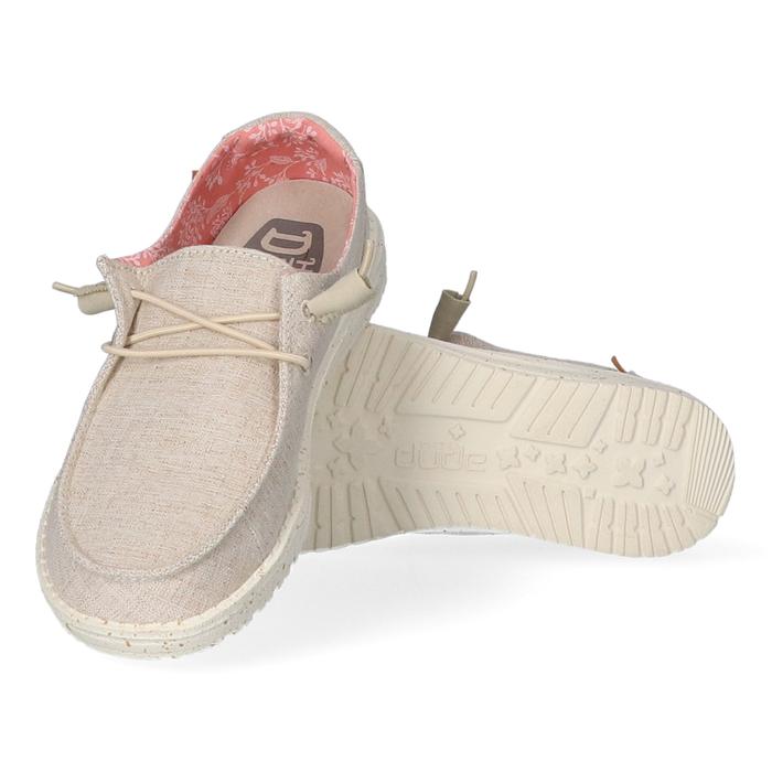 Wendy Chambray Dames Instappers White Nut