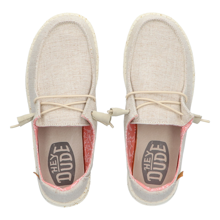 Wendy Chambray Dames Instappers White Nut