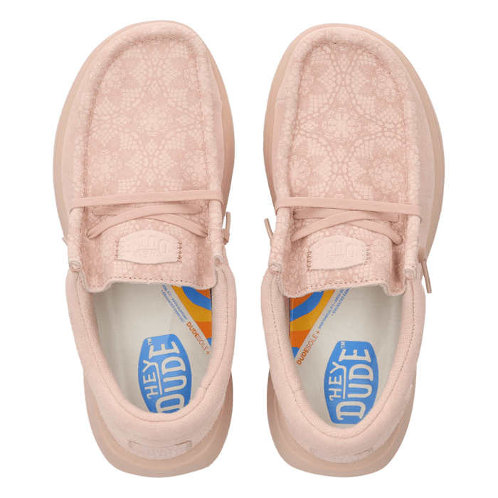Wendy Comf Suede Lace Print Dames Instappers Rose Dust