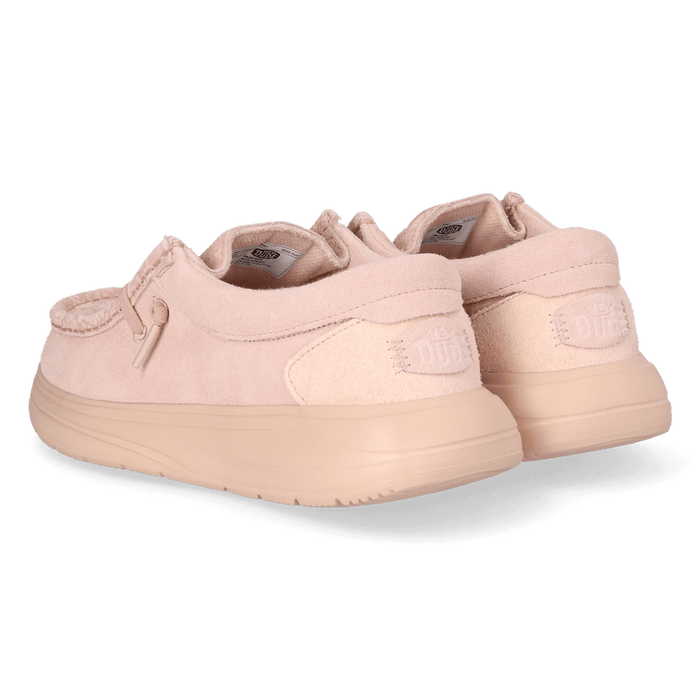 Wendy Comf Suede Lace Print Dames Instappers Rose Dust