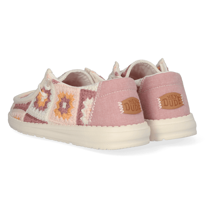 Wendy Cottage Crochet Dames Instappers Petal Pink/Multi