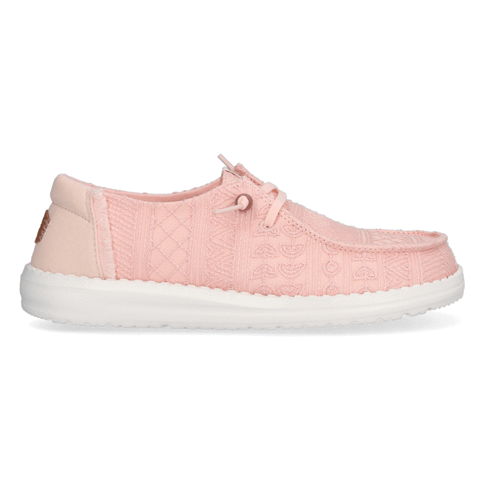 Wendy Crochet Lace Dames Instappers Pale Pink