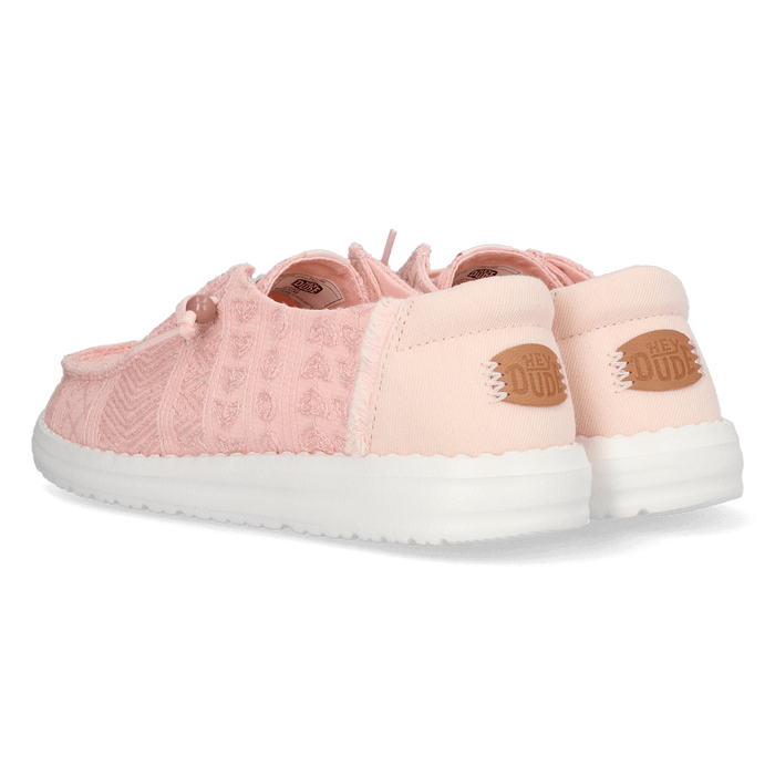 Wendy Crochet Lace Dames Instappers Pale Pink