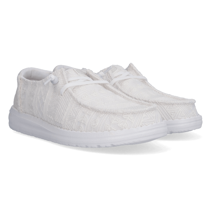 Wendy Crochet Lace Dames Instappers White