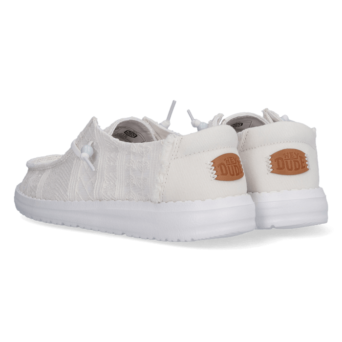 Wendy Crochet Lace Dames Instappers White