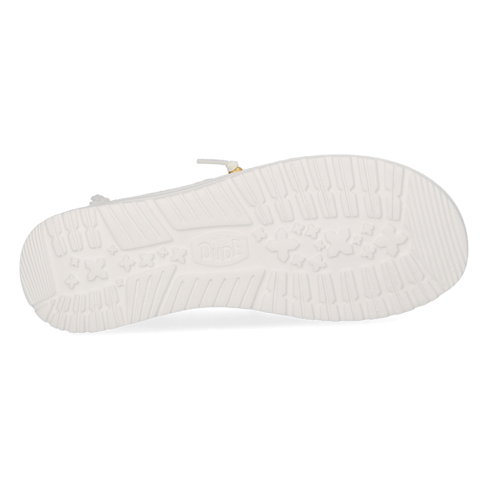 Wendy Crochet Lace Dames Instappers White/Gold