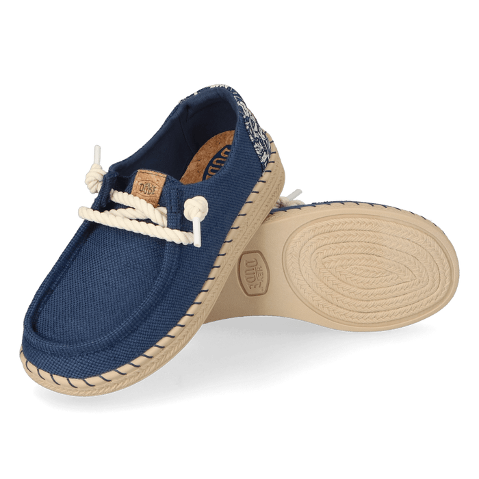 Wendy Espadrille Hibiscus Dames Instappers Ensign Blue/Multi