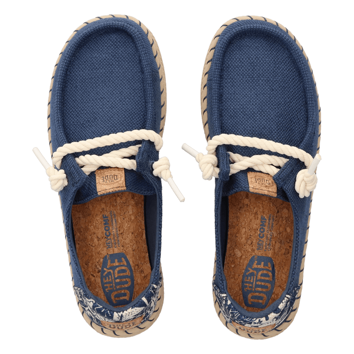 Wendy Espadrille Hibiscus Dames Instappers Ensign Blue/Multi