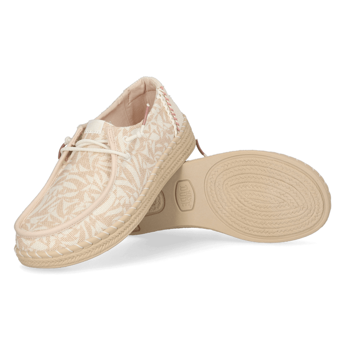 Wendy Espadrille Retro Palm Dames Instappers Pale Pink/White