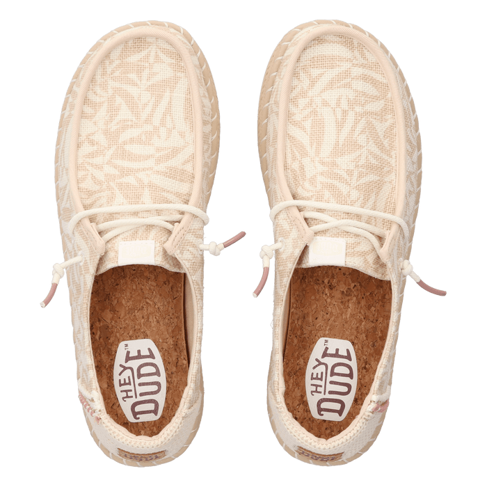 Wendy Espadrille Retro Palm Dames Instappers Pale Pink/White