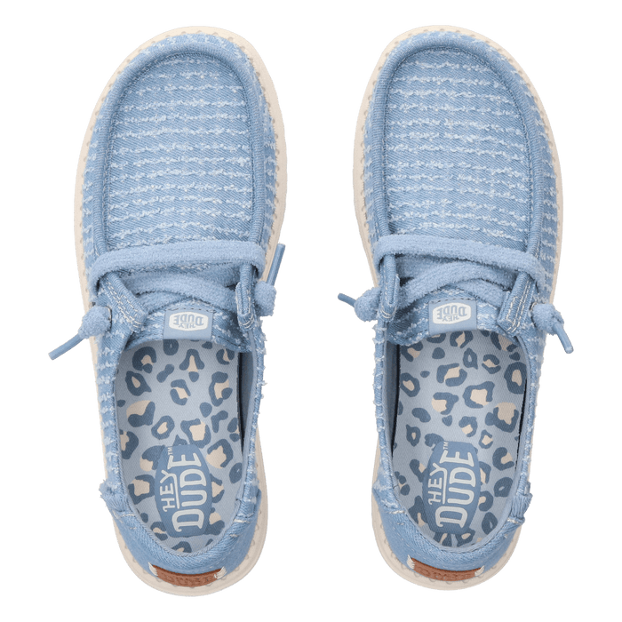 Wendy Frayed Canvas Dames Instappers Faded Denim