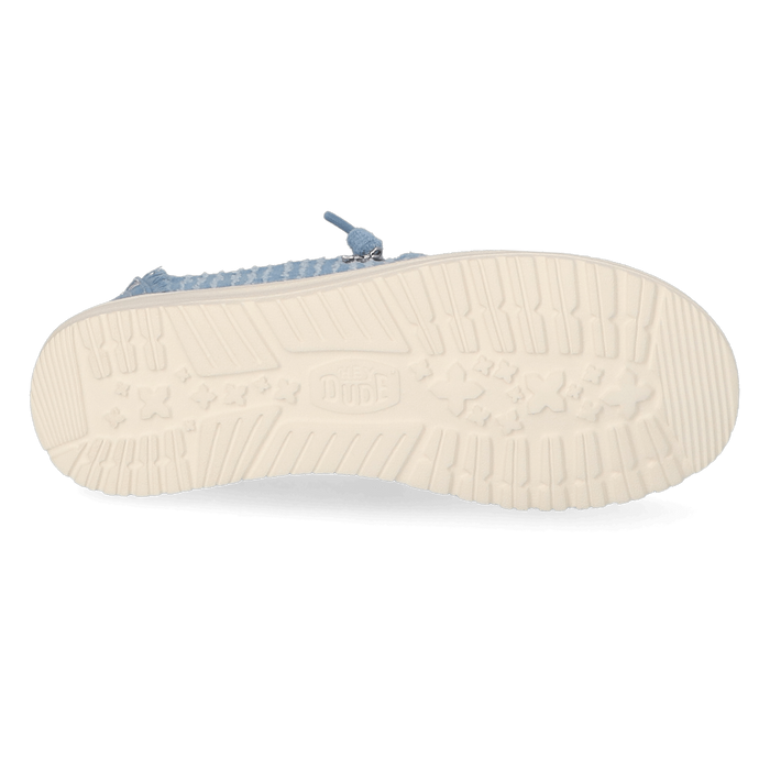 Wendy Frayed Canvas Dames Instappers Faded Denim