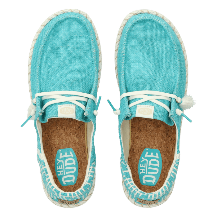 Wendy Funk Coastal Jute Dames Instappers Ceramic Blue