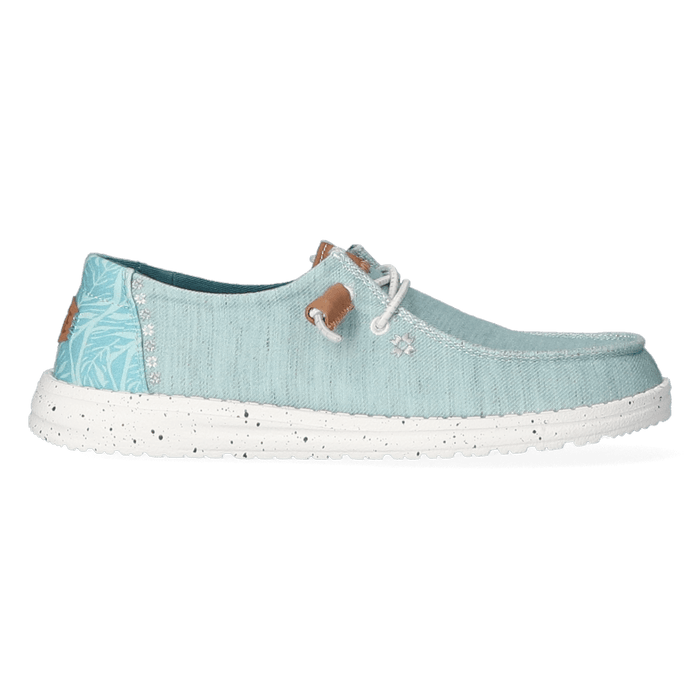 Wendy Heathered Slub Tropical Dames Instappers Blue