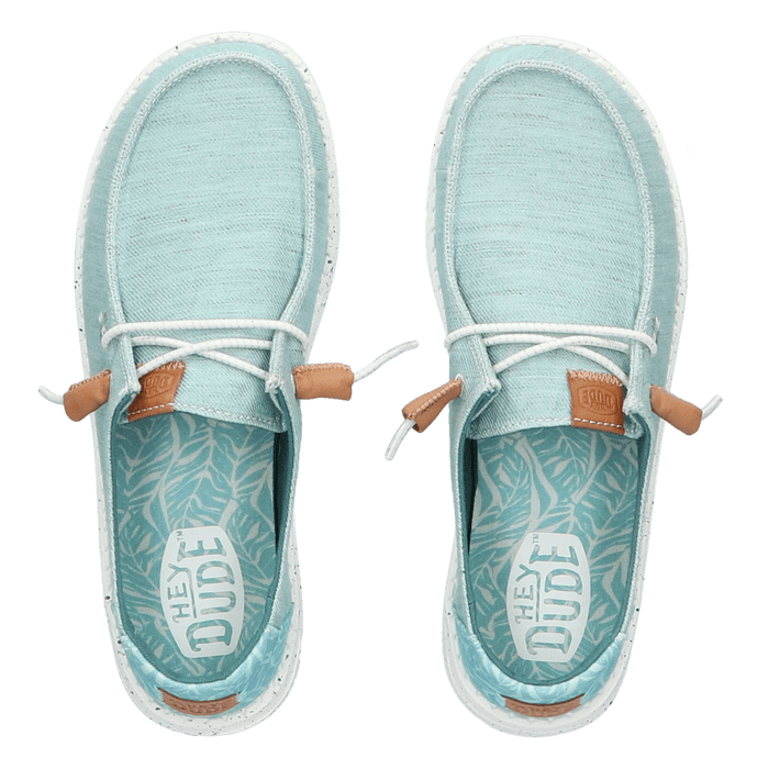 Wendy Heathered Slub Tropical Dames Instappers Blue