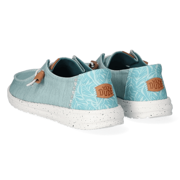 Wendy Heathered Slub Tropical Dames Instappers Blue