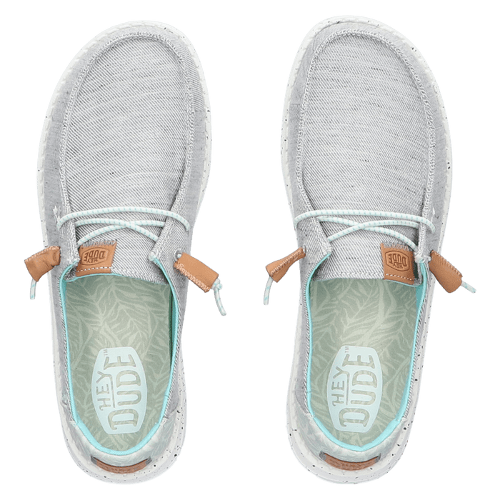 Wendy Heathered Slub Tropical Dames Instappers Grey