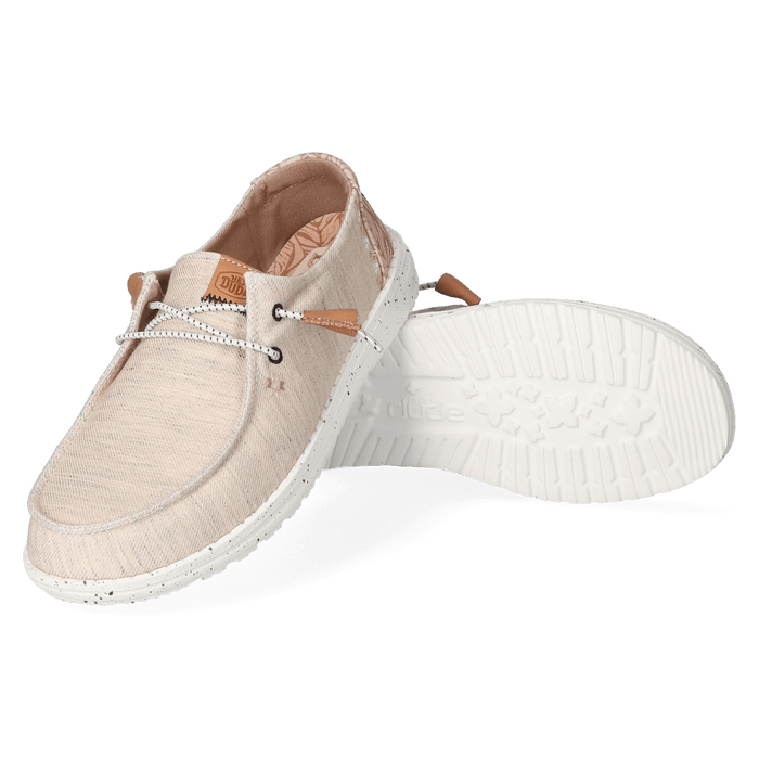 Wendy Heathered Slub Tropical Dames Instappers White