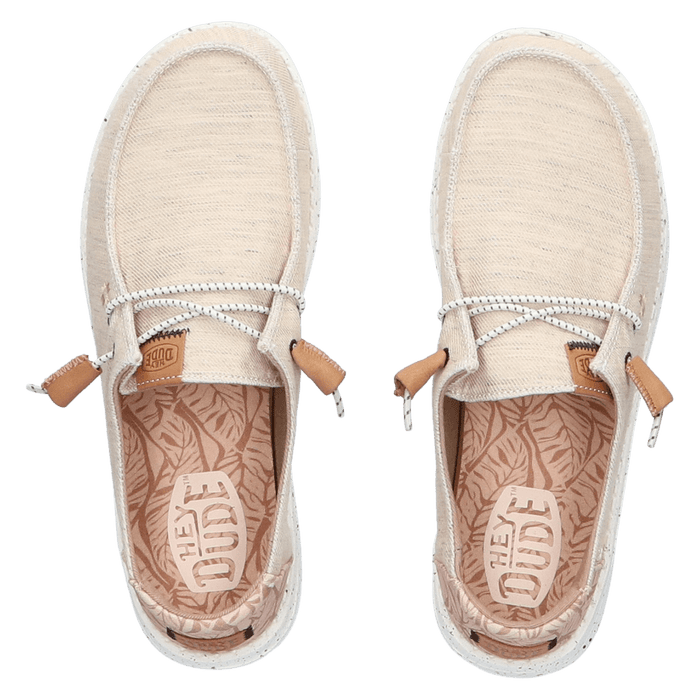 Wendy Heathered Slub Tropical Dames Instappers White