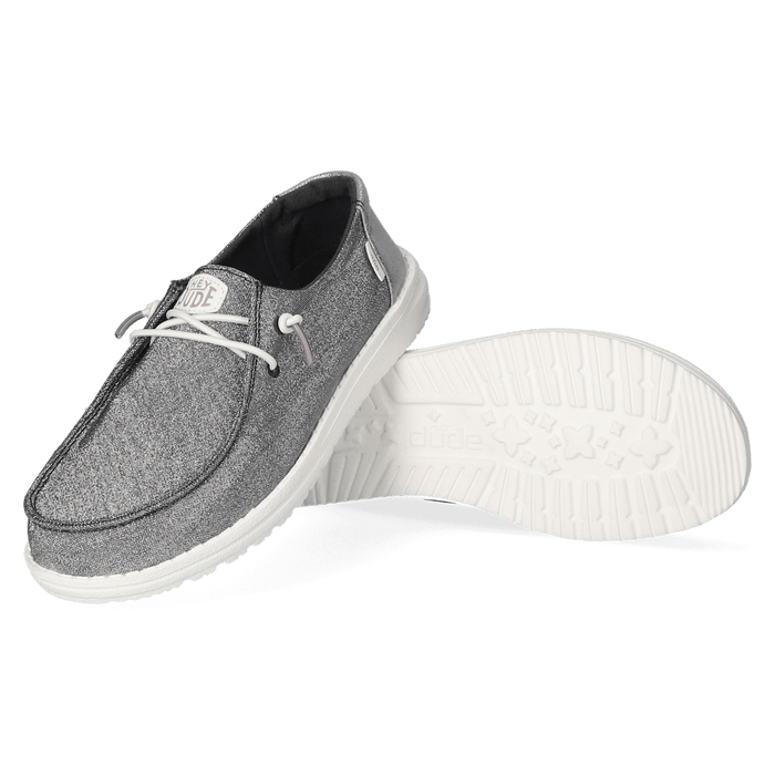 Wendy Metallic Sparkle Dames Instappers Charcoal