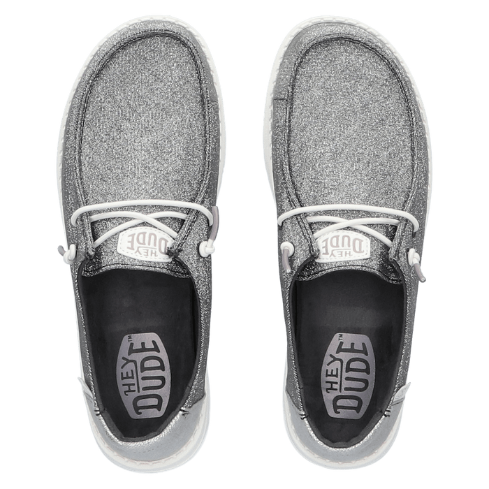 Wendy Metallic Sparkle Dames Instappers Charcoal