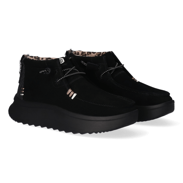Wendy Peak Hi Suede Dames Instappers Black