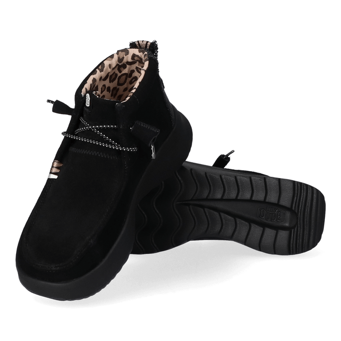 Wendy Peak Hi Suede Dames Instappers Black