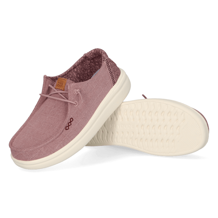 Wendy Rise Chambray Grid Dames Instappers Rose Purple