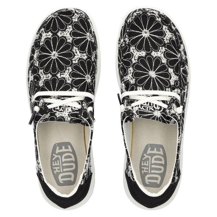 Wendy Rise Eyelet Dames Instappers Black