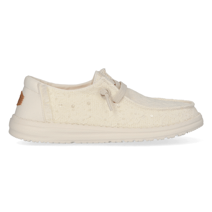 Wendy Sequin Lace Dames Instappers Ivory